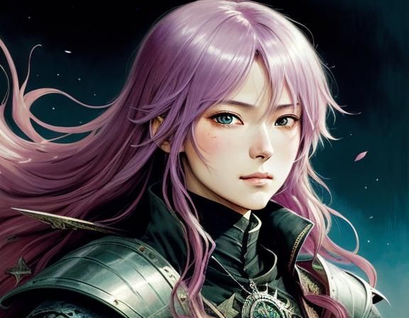 Medieval Woman Warrior in Anime Style