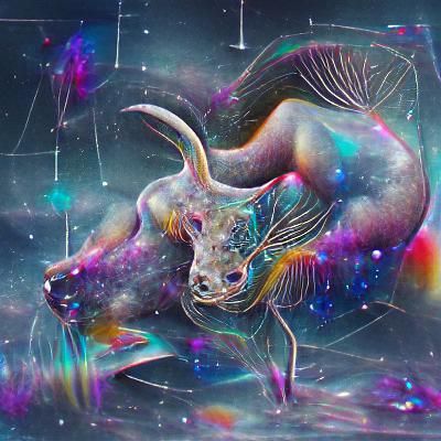 Holographic Capricorn Astral Cosmic Illustration