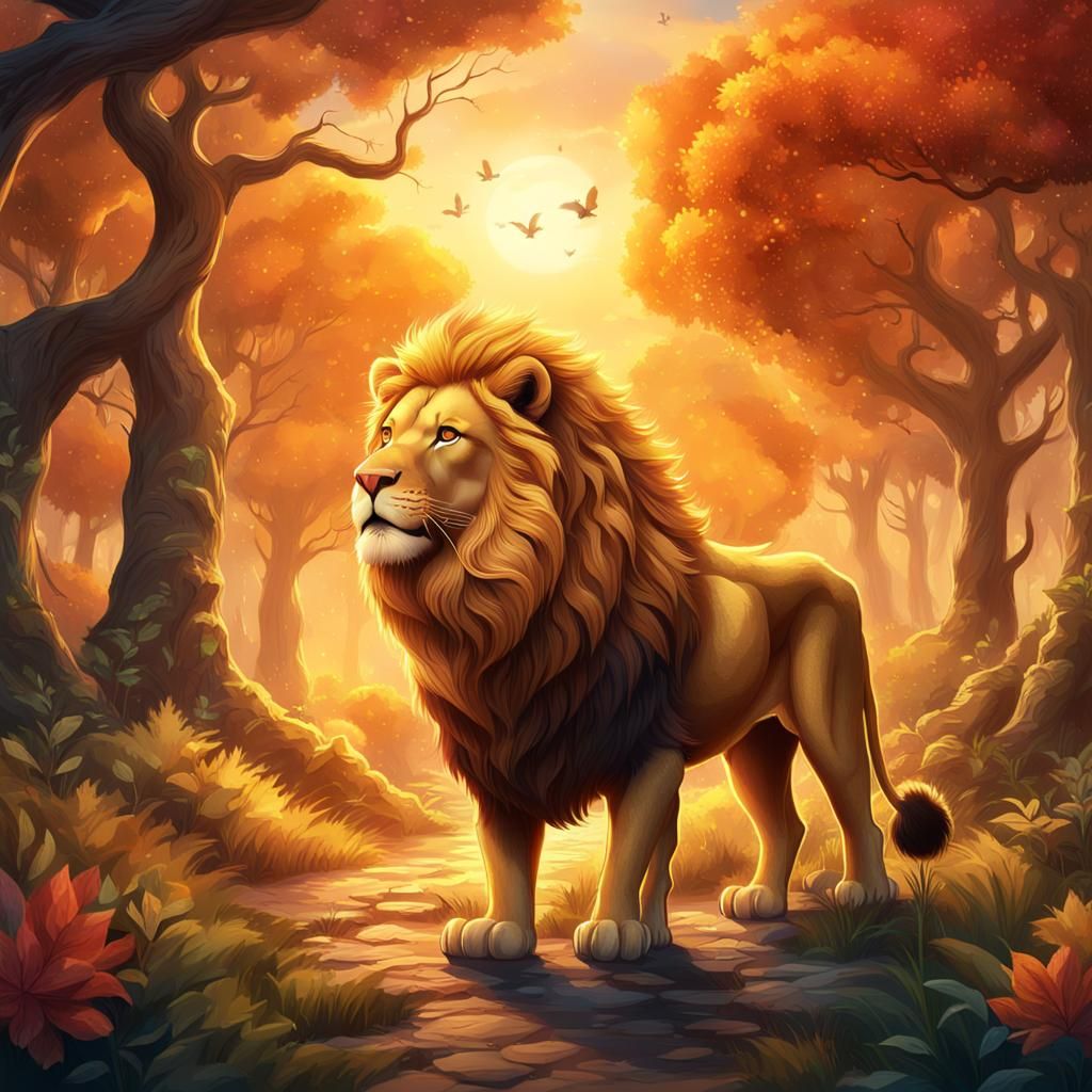 Golden Lion's Courage and Loneliness in Enchanted Forest