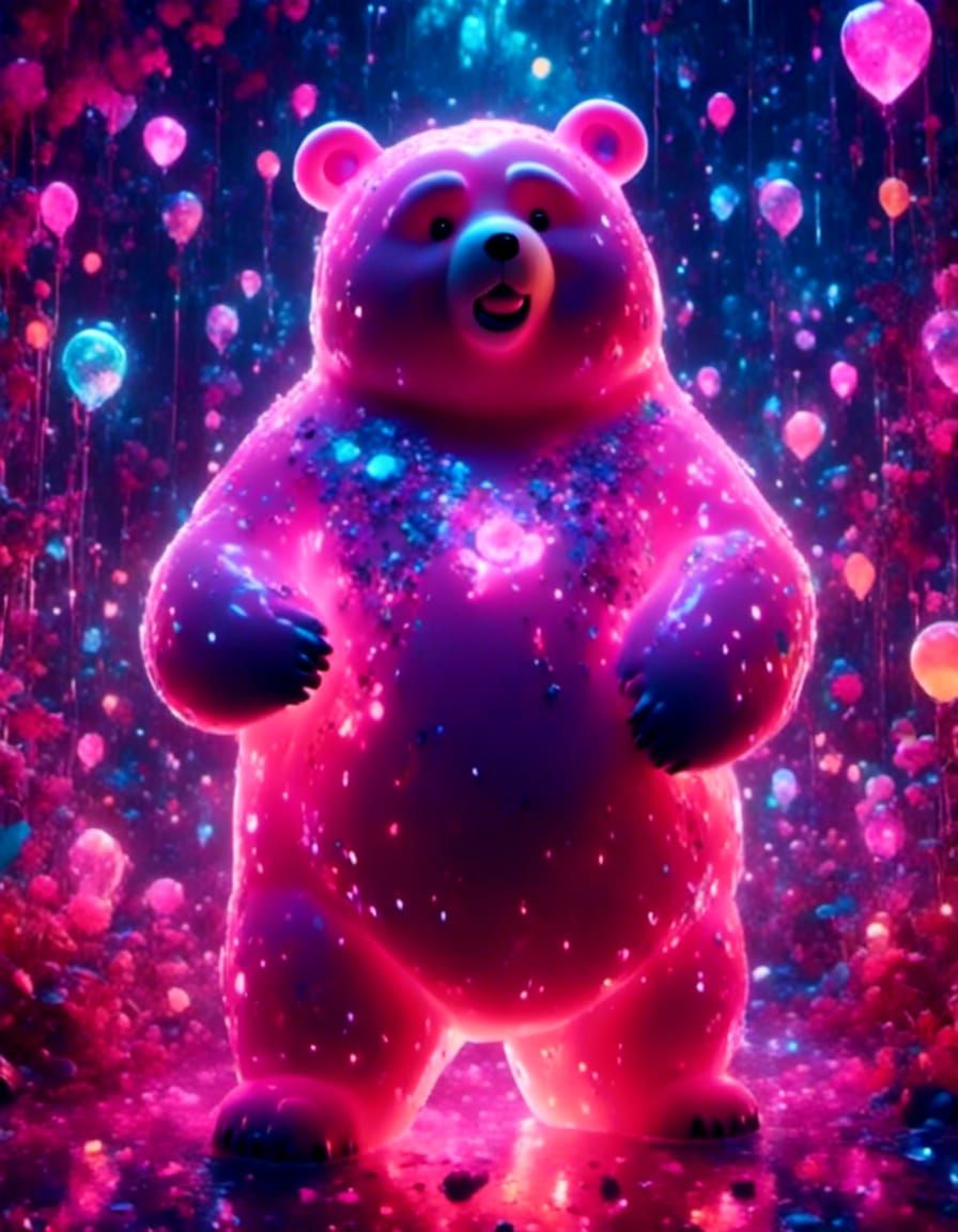 AI Generated Obese Bear Illustration