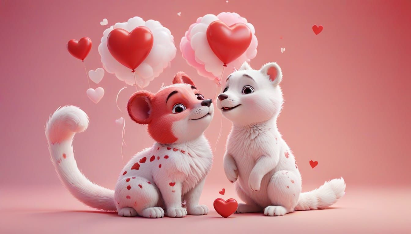 Cinematic Couple's Love Story in Vibrant Digital Art