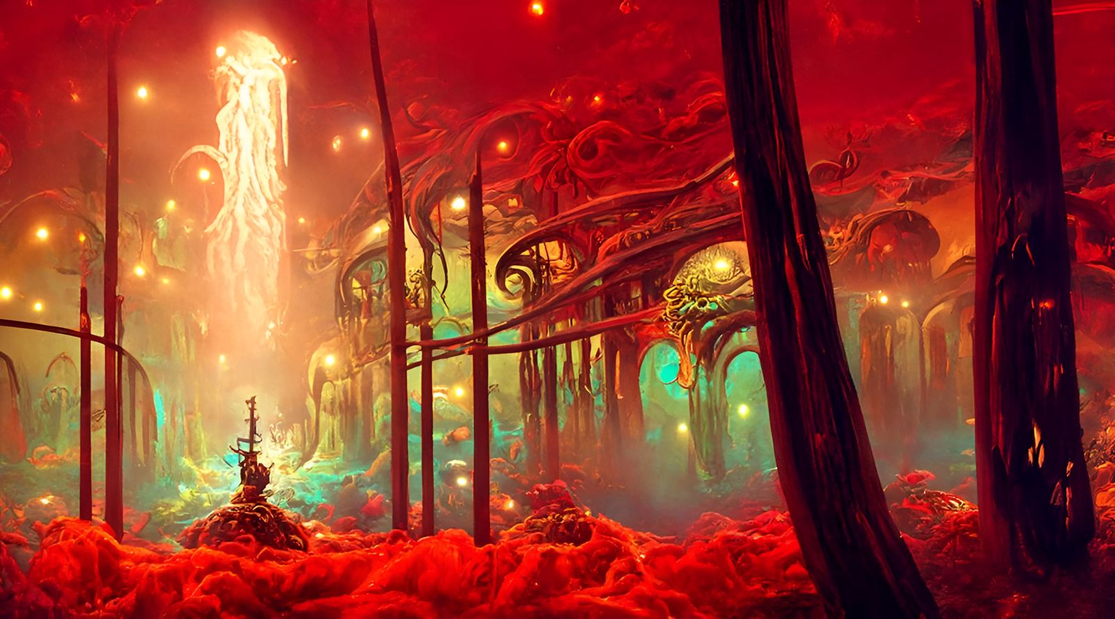 Bioluminescent Octopus in Alchemic Fantasy Laboratory