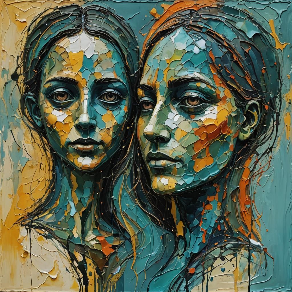 Abstract Two-Faced Darkness: A Ghostly Awakening