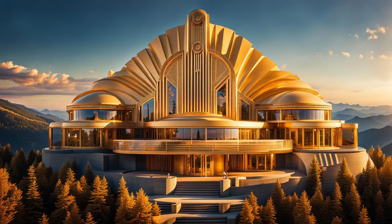 Art Deco Architecture Masterpiece on Mountain