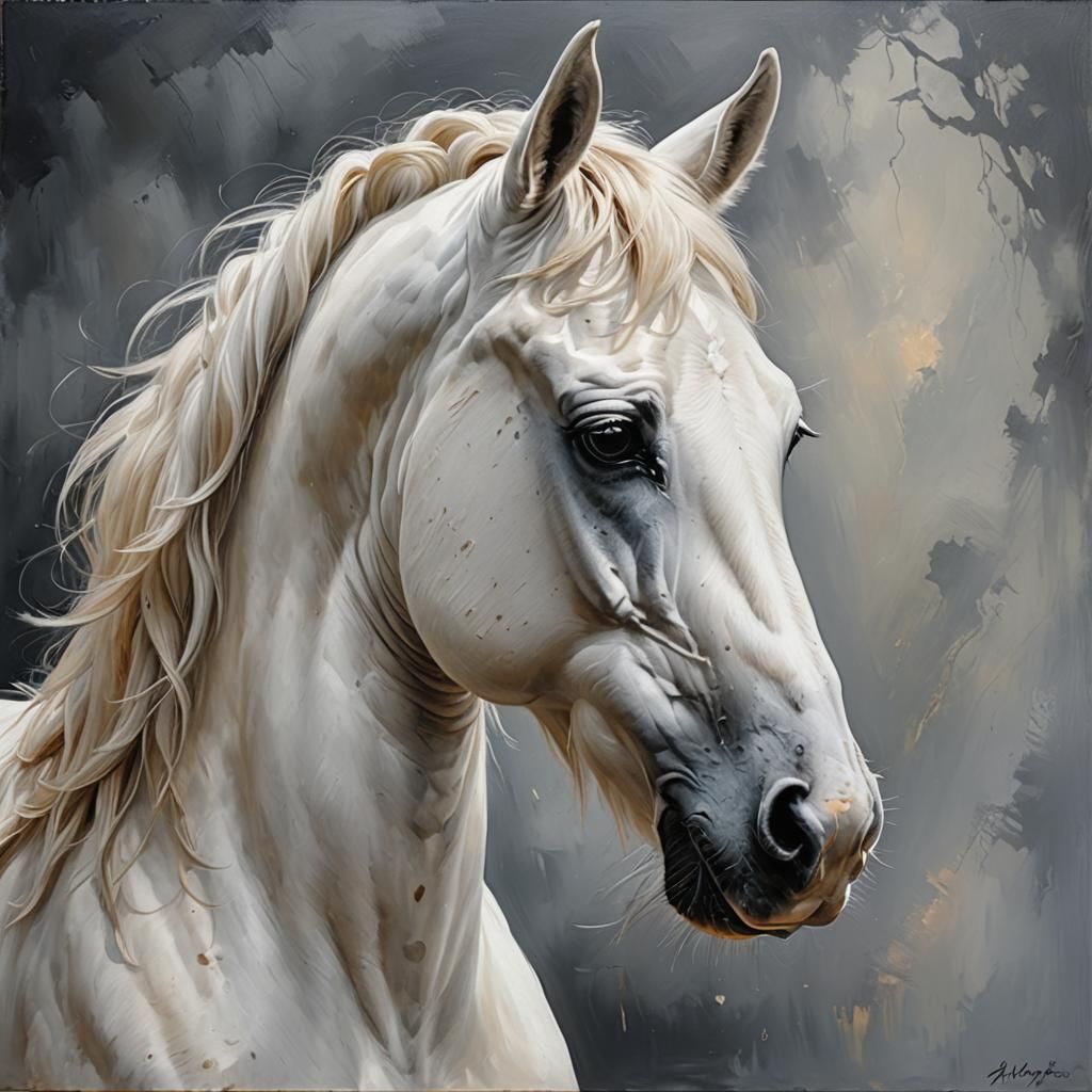 white horse portrait