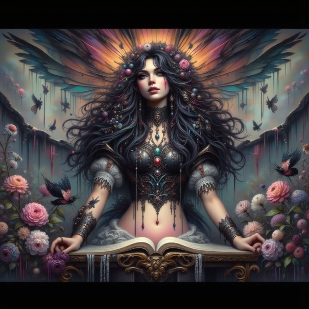 Atomic Annie Cat Face with Romantic Goth Style