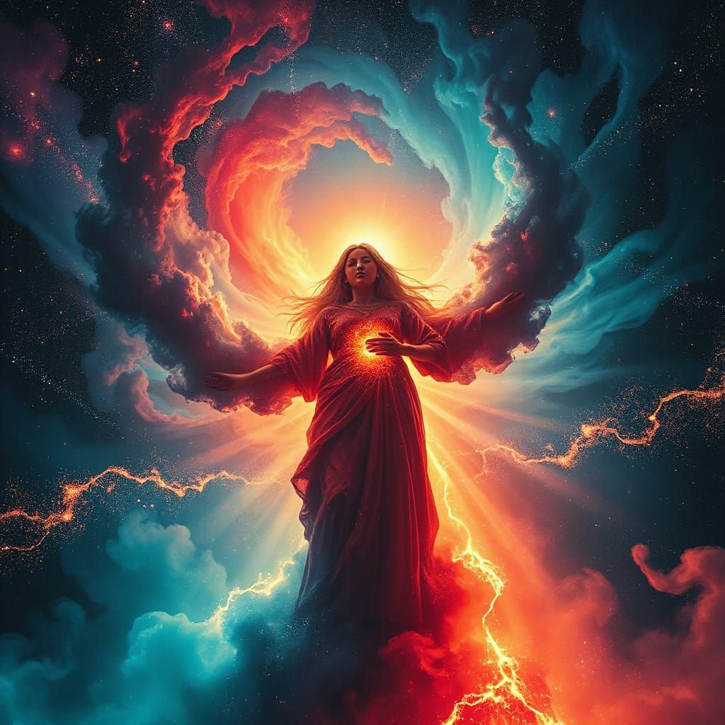 Cosmic Mother: Nebulae and Stardust Rivers