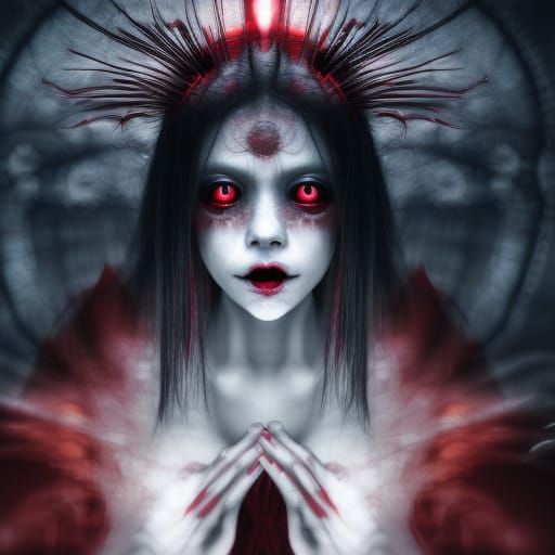 Ethereal Japanese Ghost in Gothic Fantasy Style