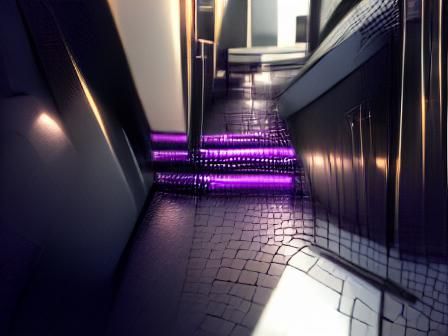 Neon-Lit Ultrarealistic Hallway in Vray Render Style