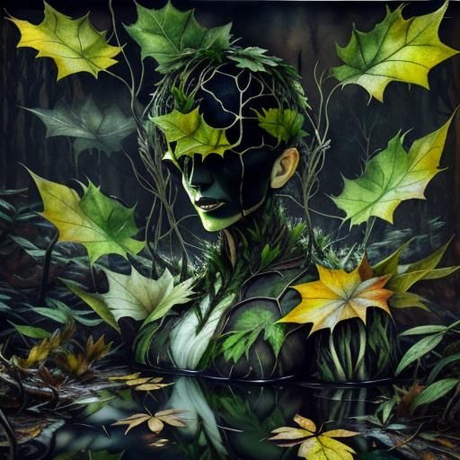 Surreal Creature in Dystopian Cityscape Double Exposure