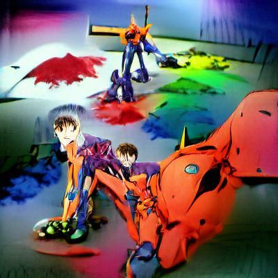 Colorful Evangelion Inspired Artwork