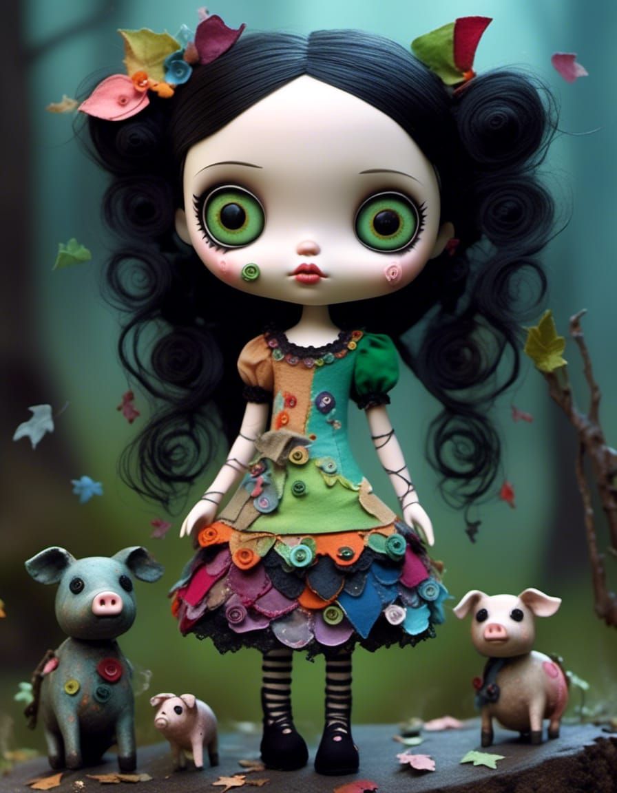 Creepy Cute LOL Doll in Burtonesque Style