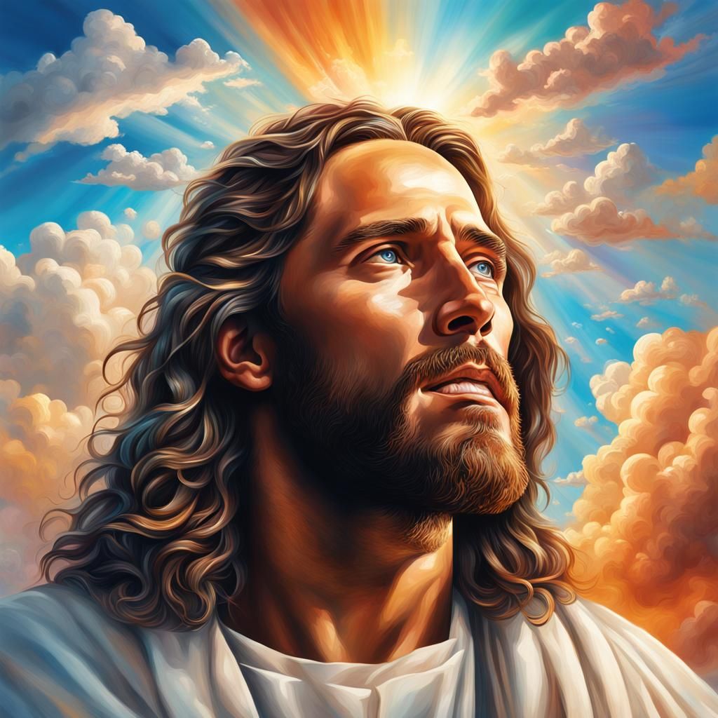 Hyperrealistic Jesus Among Men and Women in Heaven