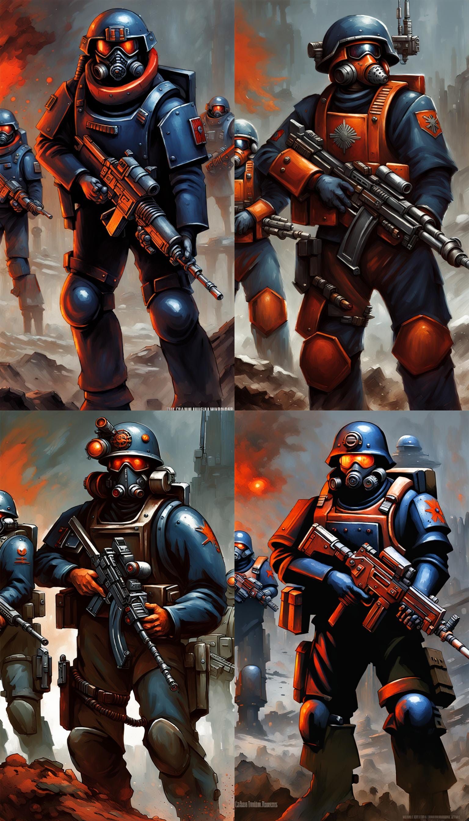 Futuristic Sci-Fi Soldiers in Hazardous Environment Armor