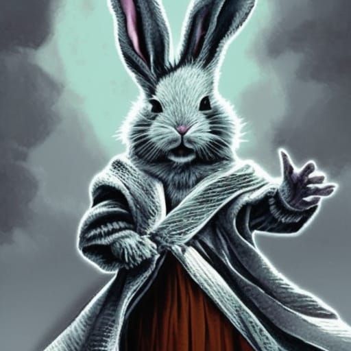Orange Haired Wizard Bunny Character
