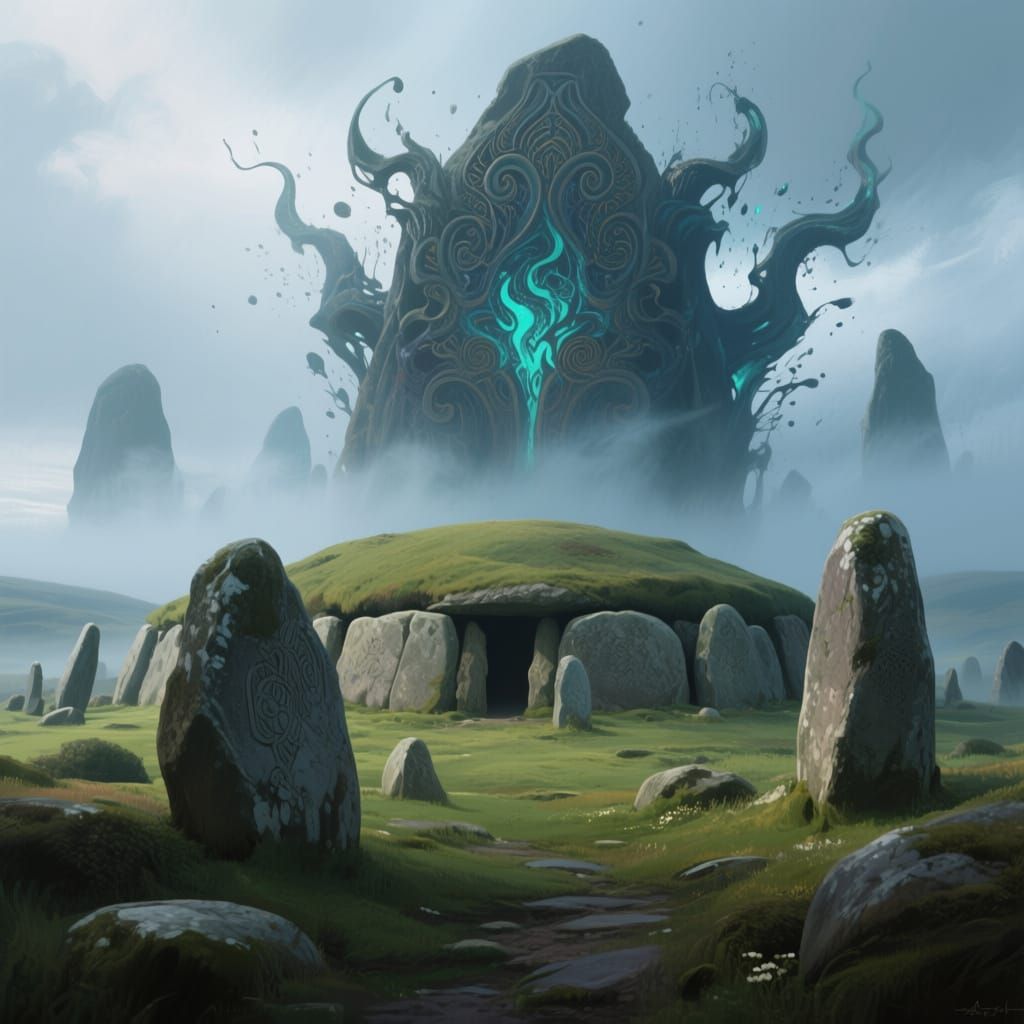 Mythical Newgrange Ireland: Detailed Matte Painting