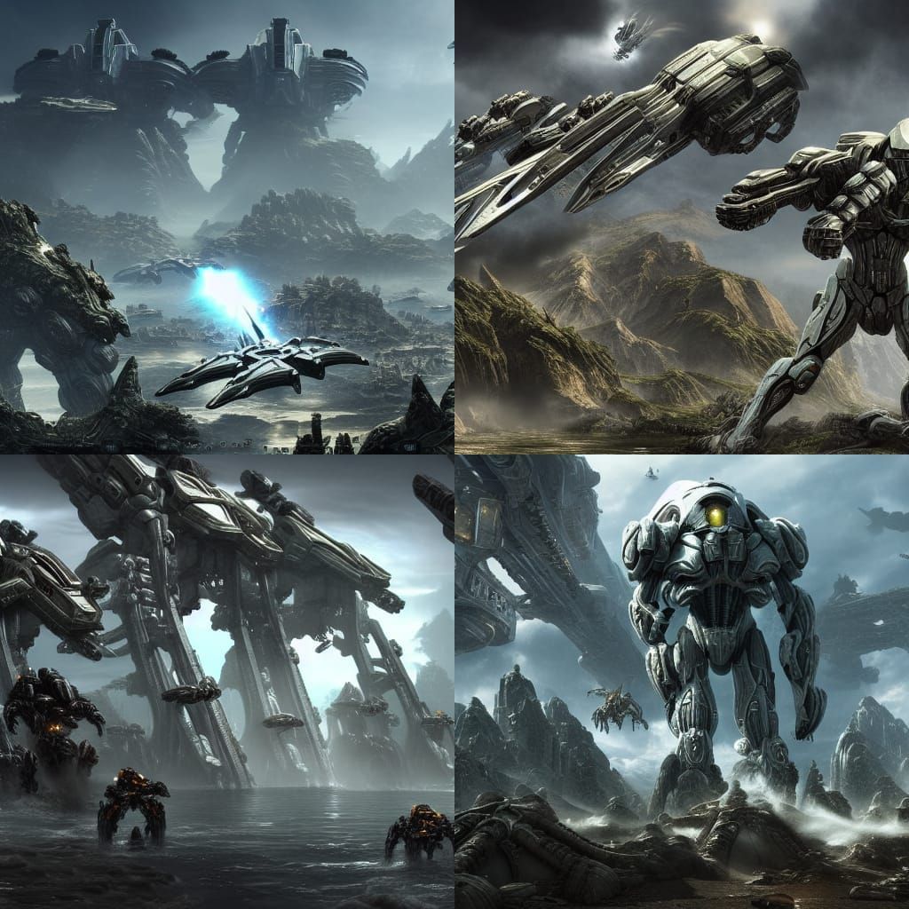 Epic StarCraft Crysis Cinematic Digital Matte Painting