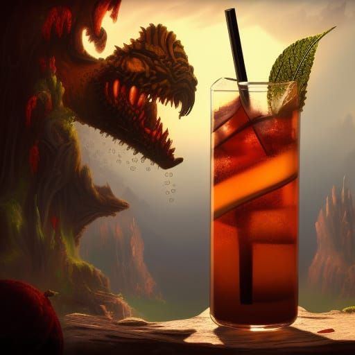 Refreshing Drink: Detailed Matte Painting