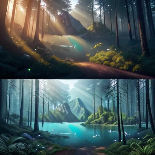 Surreal Worlds Rendered with Raytracing and Global Illuminat...