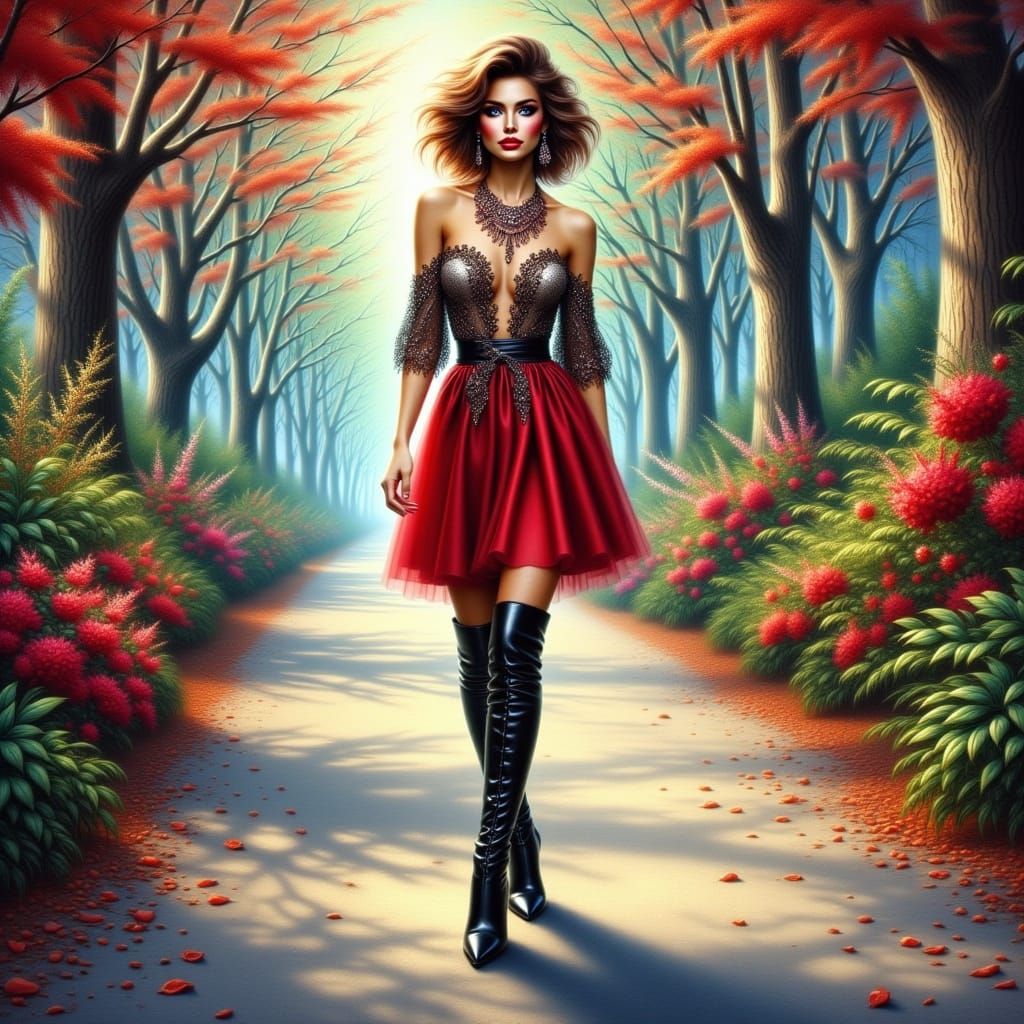 Ethereal Fantasy Woman in Designer Fashion