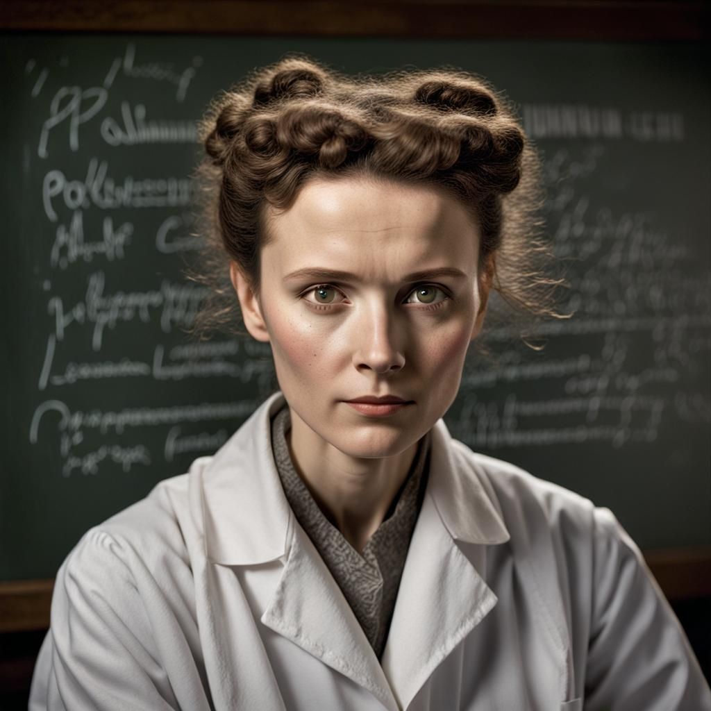 Marie Curie: Luminescent Discoveries in Art Nouveau Style