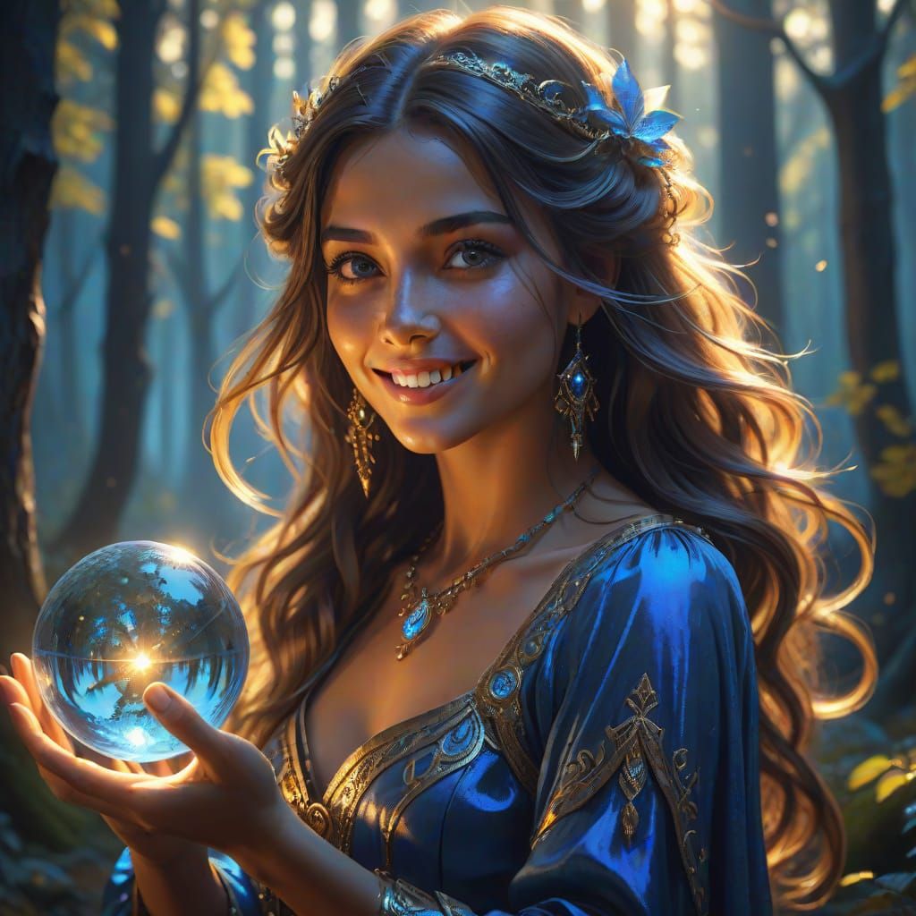 Enchanted Gypsy Woman Dances Under Golden Light