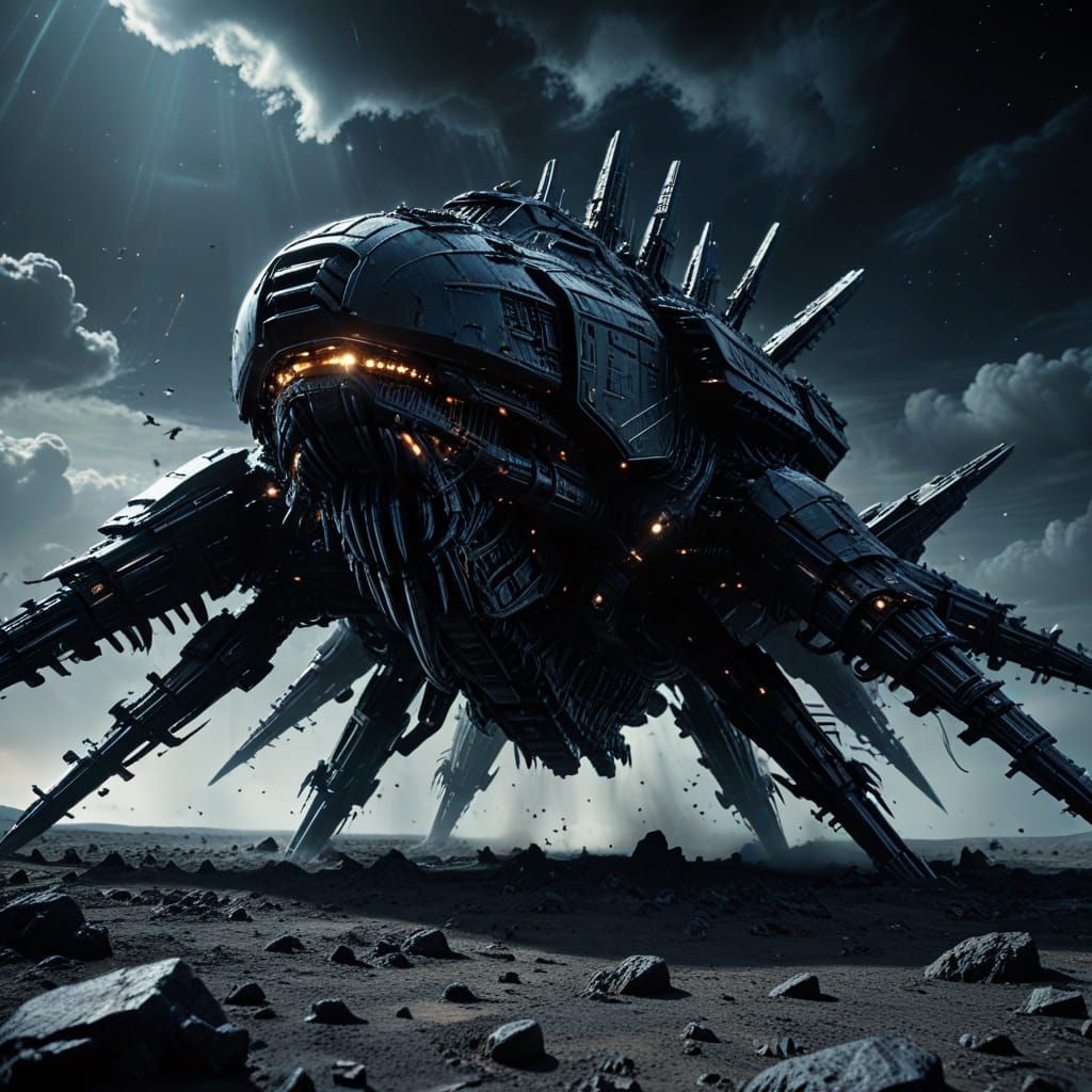 Sinister Alien Battleship in Oort Cloud