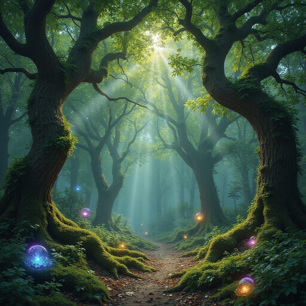 Enchanted Fae Forest Realm of Twisted Trees