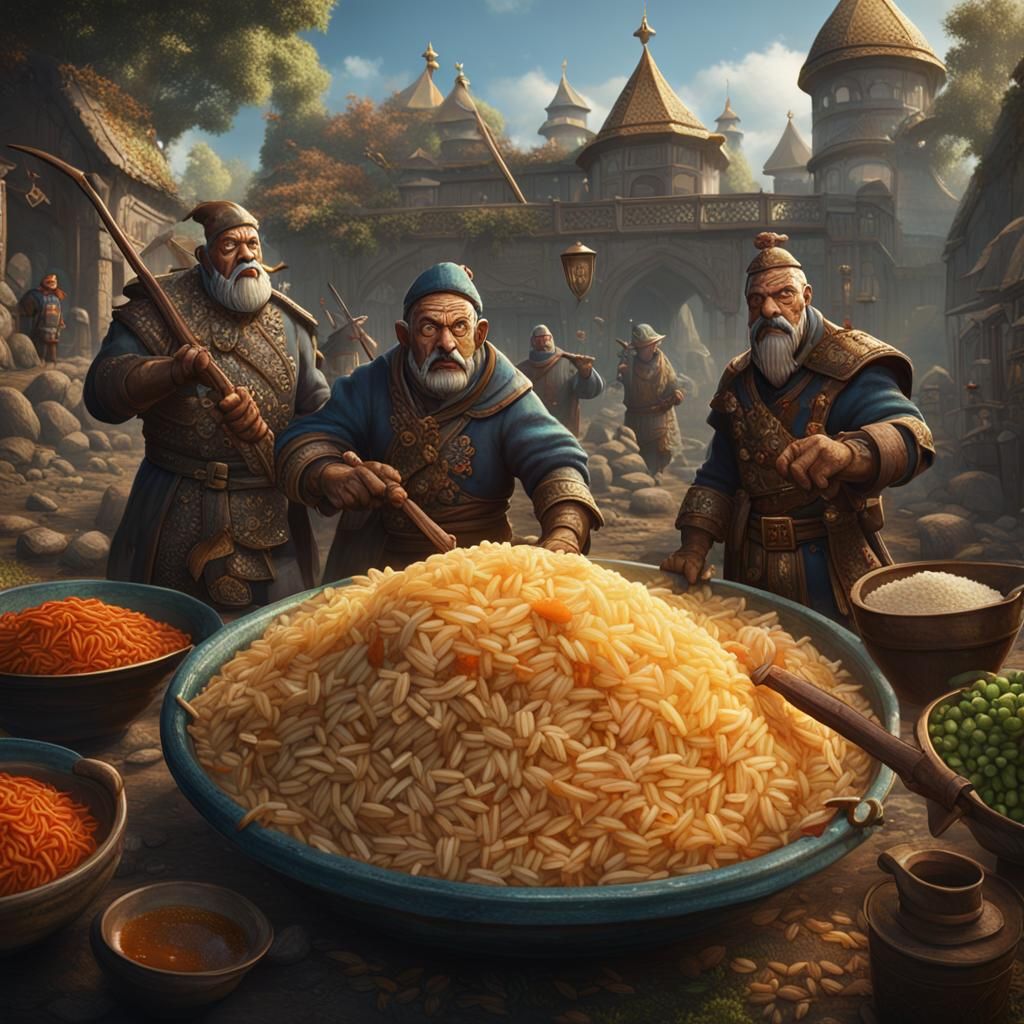 Rice Pilaf and Henchmen: Detailed Fantasy Concept Art