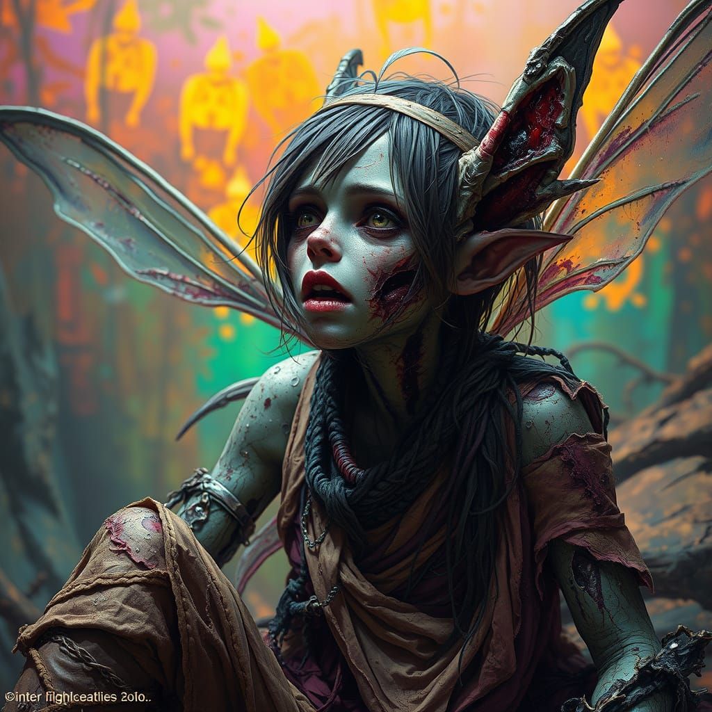 Dying Fairy: Radiation Poisoning in Hyperrealistic Style