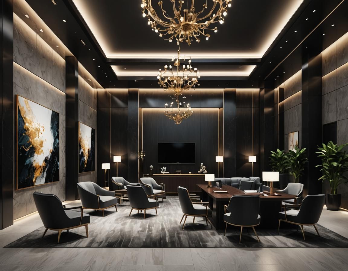 Ethereal Minimalist Corporate Lounge in Divine Light