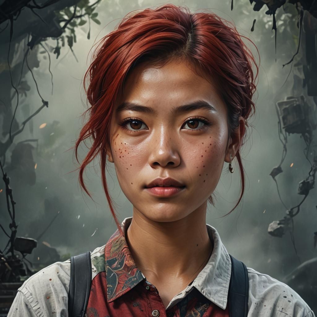 Hyperrealistic Portrait of a Young Filipino Woman