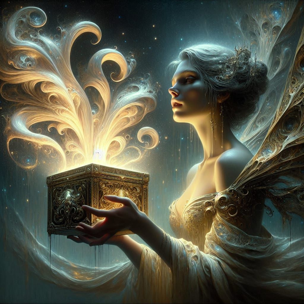 Pandora's Box Radiating Magical Light