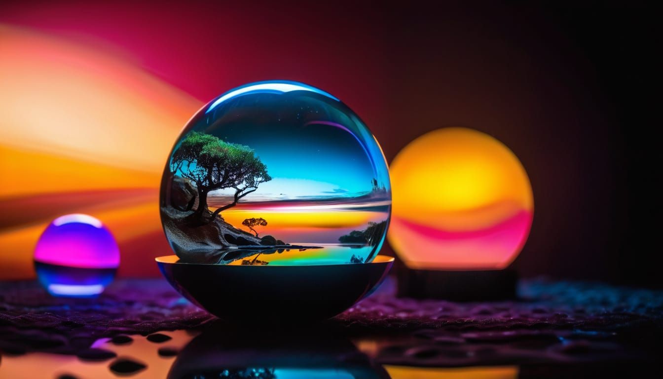 Ethereal Terrarium World in Crystal Sphere