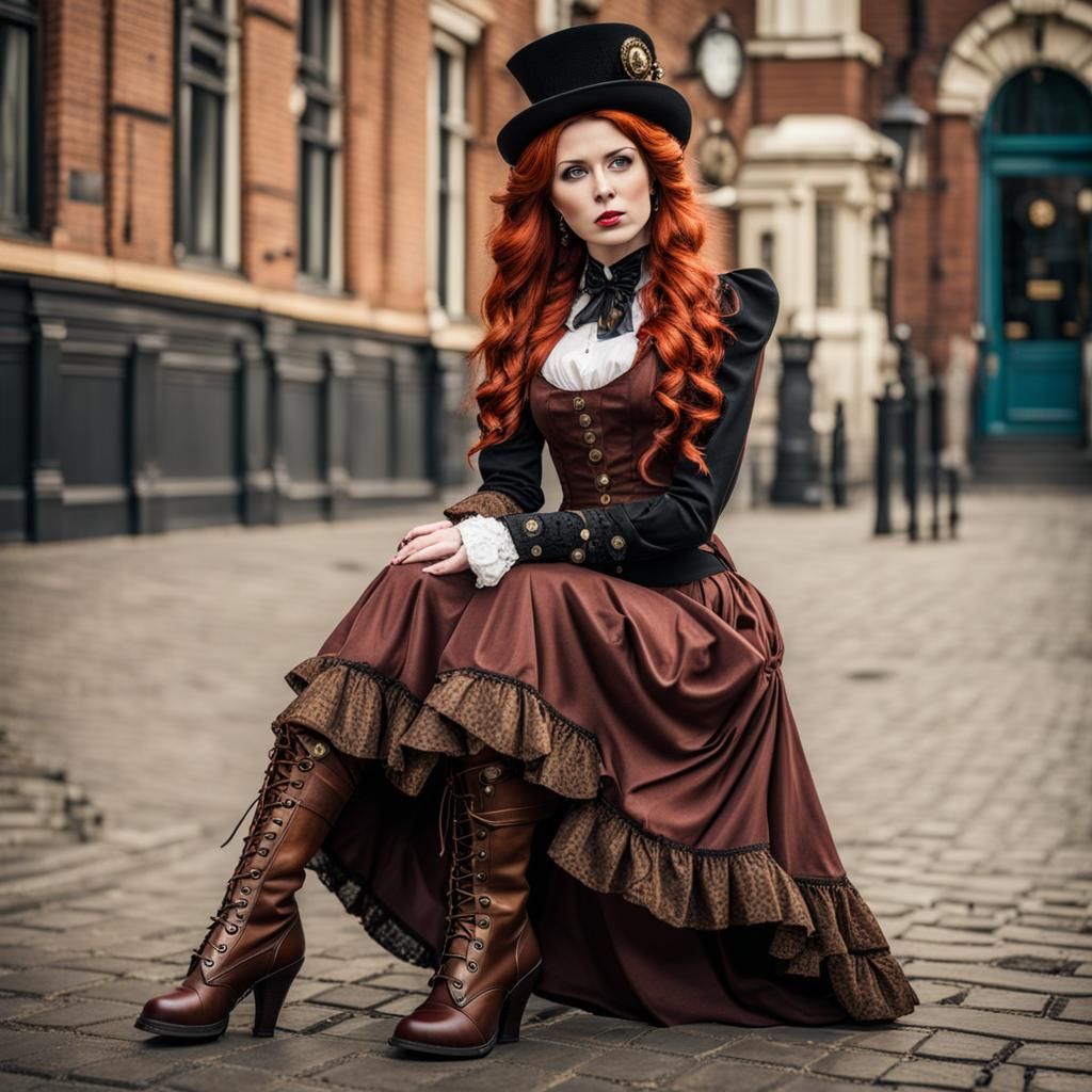Steampunk Victorian Lady with Red Hair