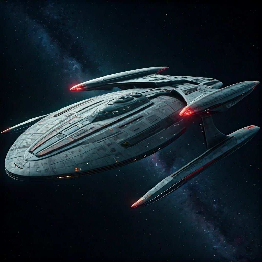 Ultra-Realistic Star Trek Spaceship in Industrial Style