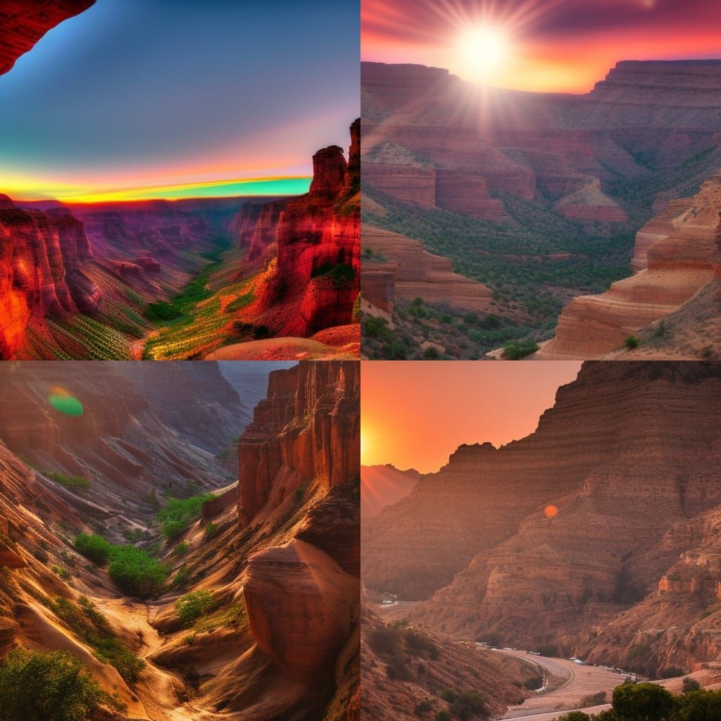 Canyon Sunset with Flying Cars: Professional Photography