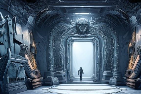 Alien Room Grand Entrance with Friendly Monsters