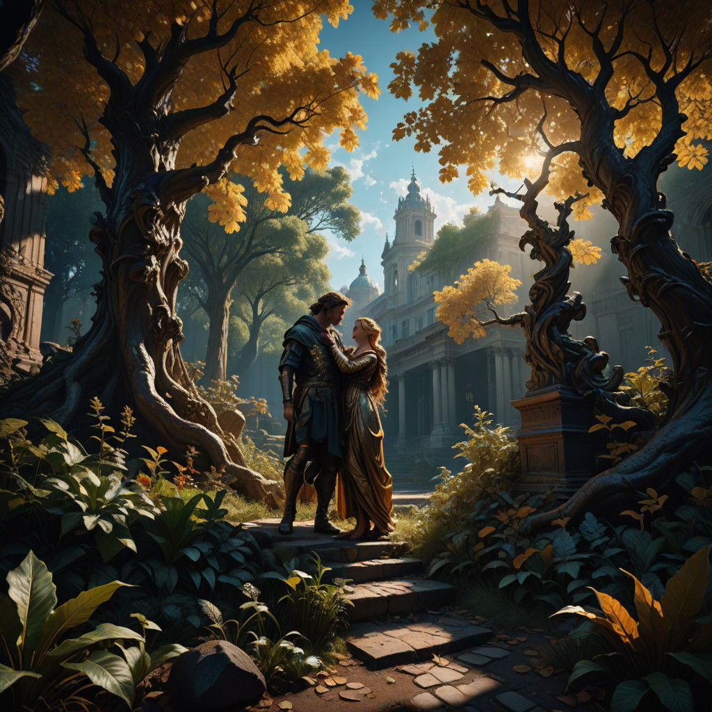 Venus and Adonis in a Baroque Fantasy