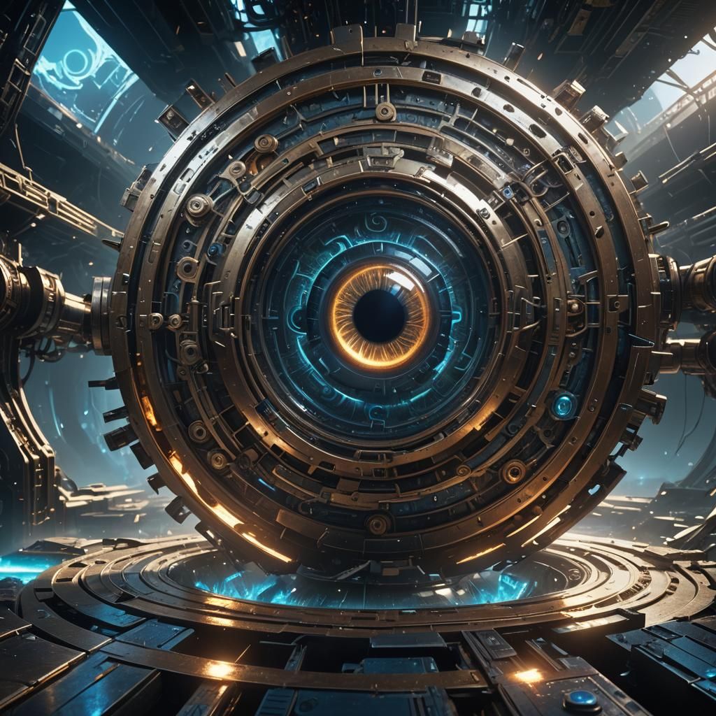 Ethereal Eye in Sci-Fi Landscape