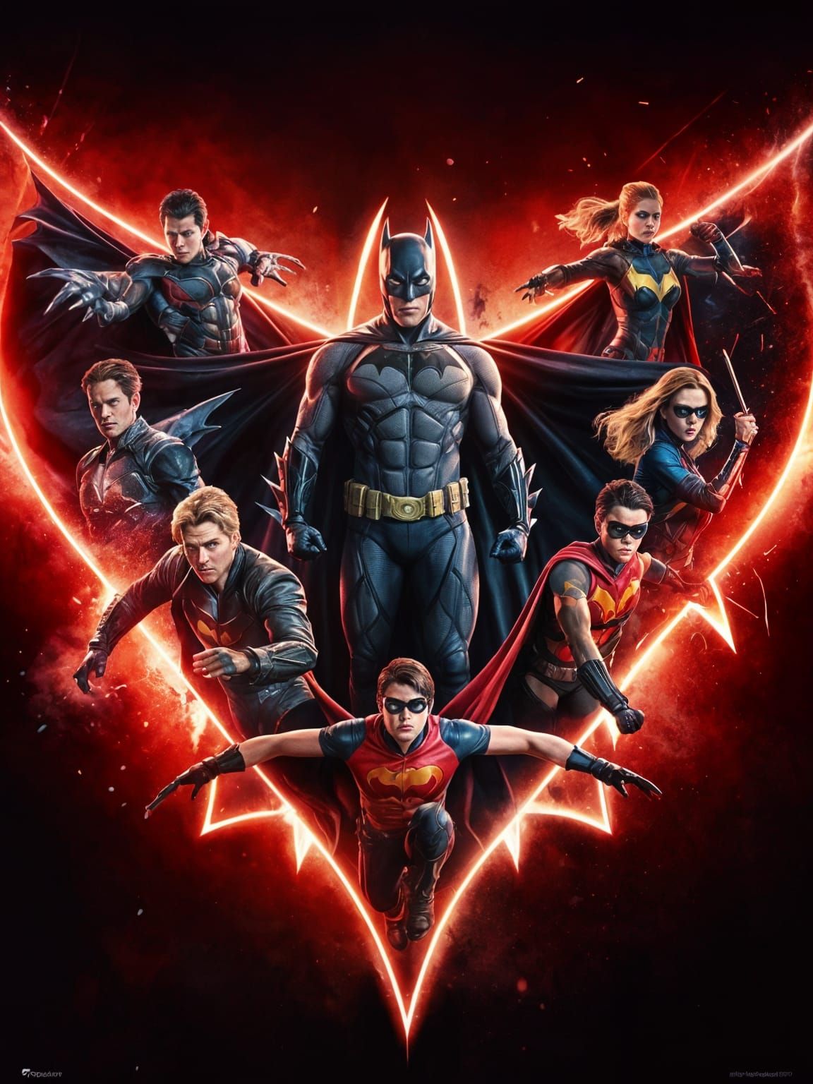 Dynamic Movie Poster of DC's Bat Family