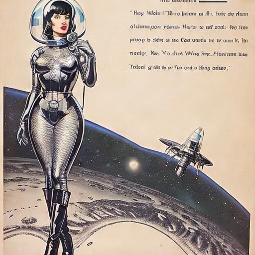Retro Sci-Fi Pinup in Dave Stevens Comic Style