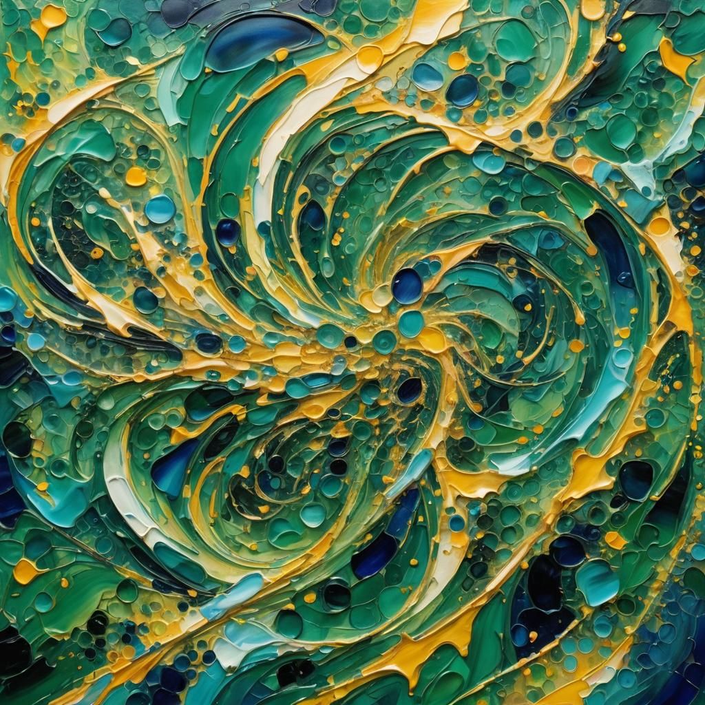 Abstract Expressionist Portrait: Tomi in Emerald Green