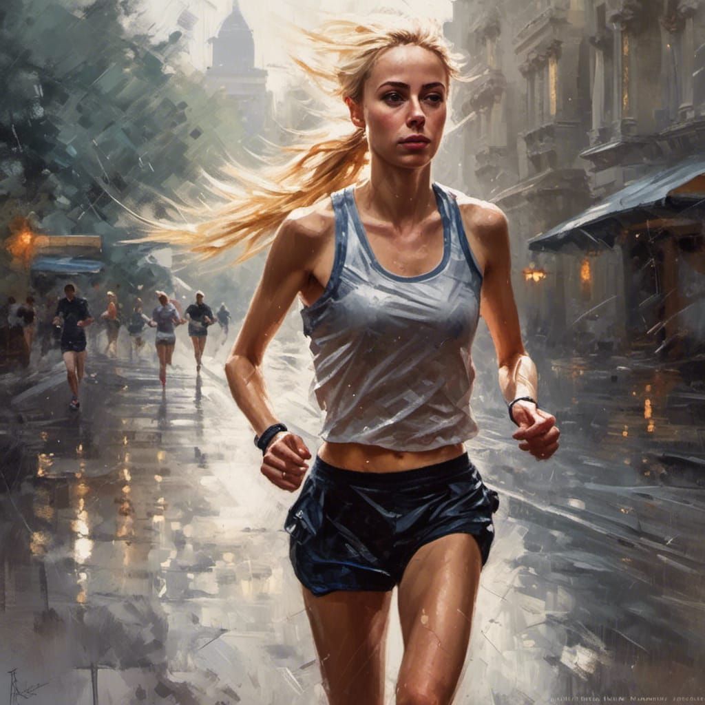 Trans Girl Running in Rain, Swanland Style