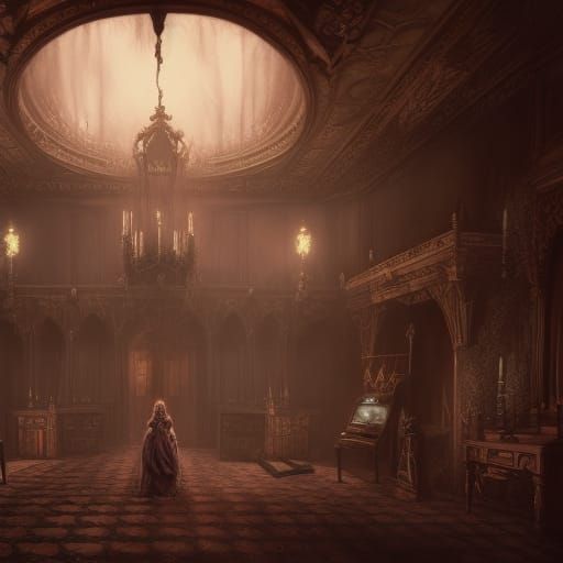 Ghosts in a Creepy Haunted Mansion