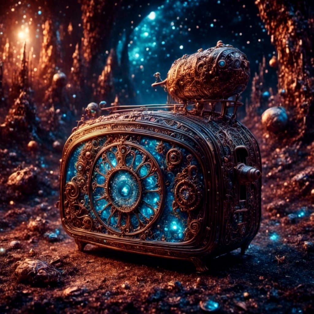 Weaponized Toaster in Futuristic Filigree Style