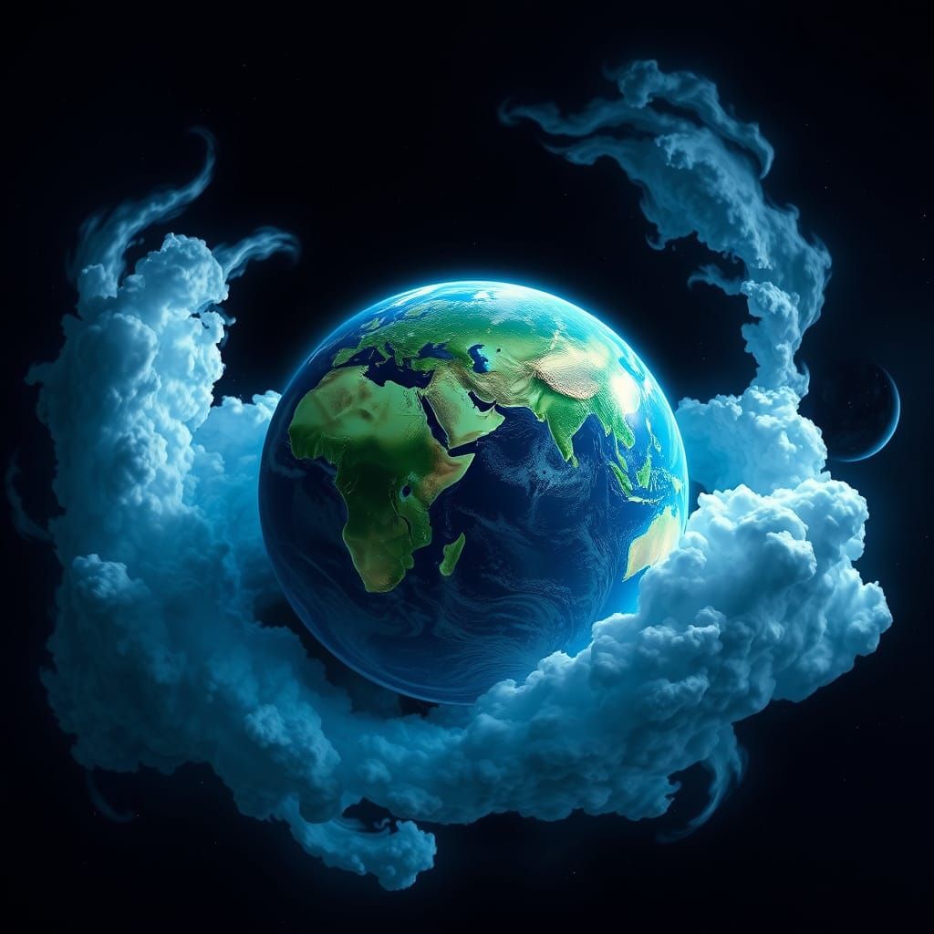 Earth from Space: Ethereal Sci-Fi Landscape