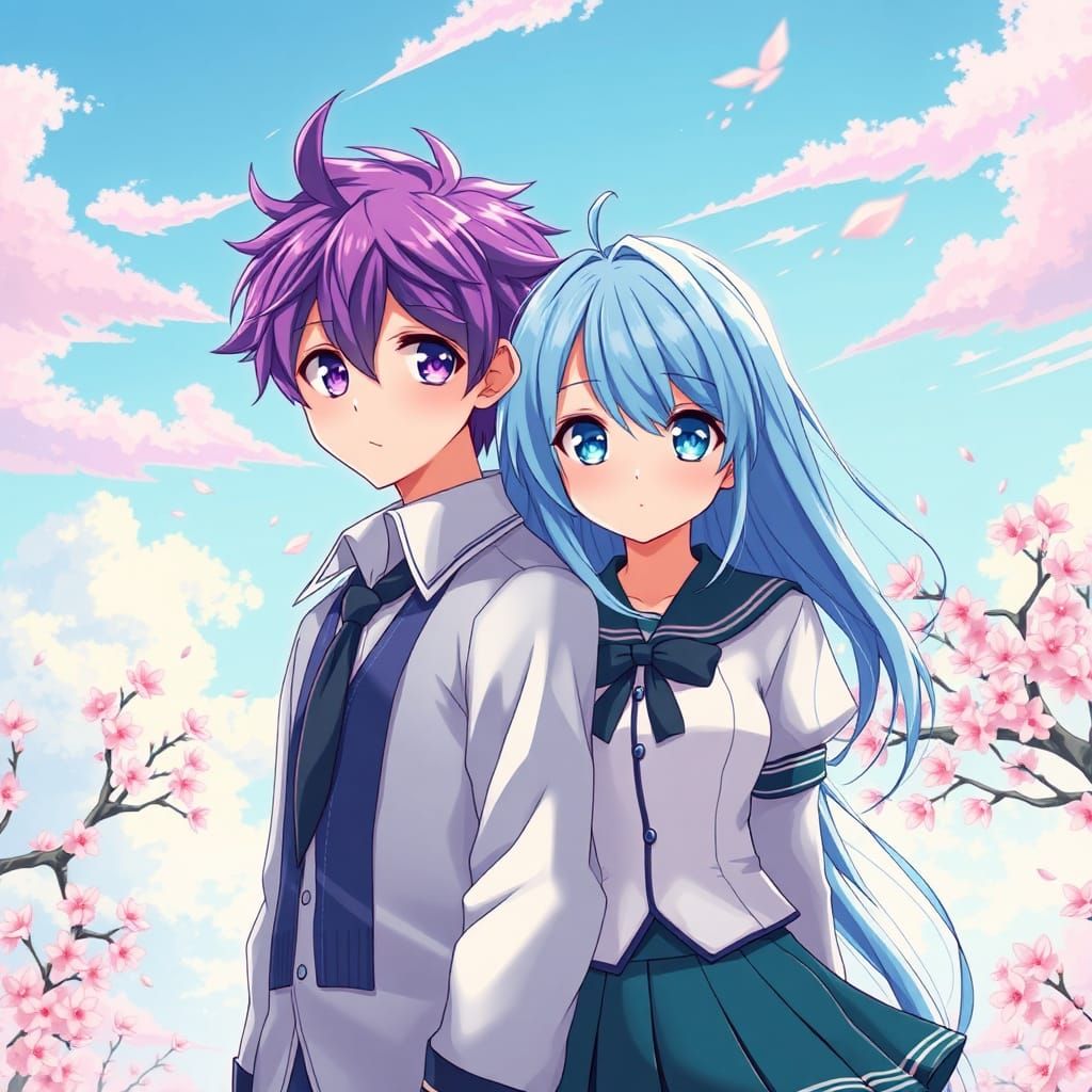 Anime School Friends in a Manga Style