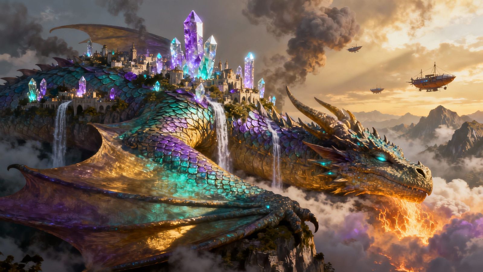 Colossal Dragon City: A Fantasy Masterpiece