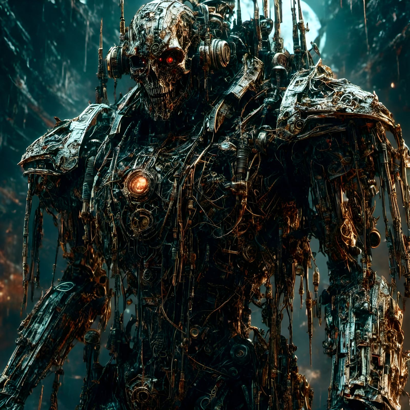 Fantasy Anime Cyborg Inspired by Warhammer 40k